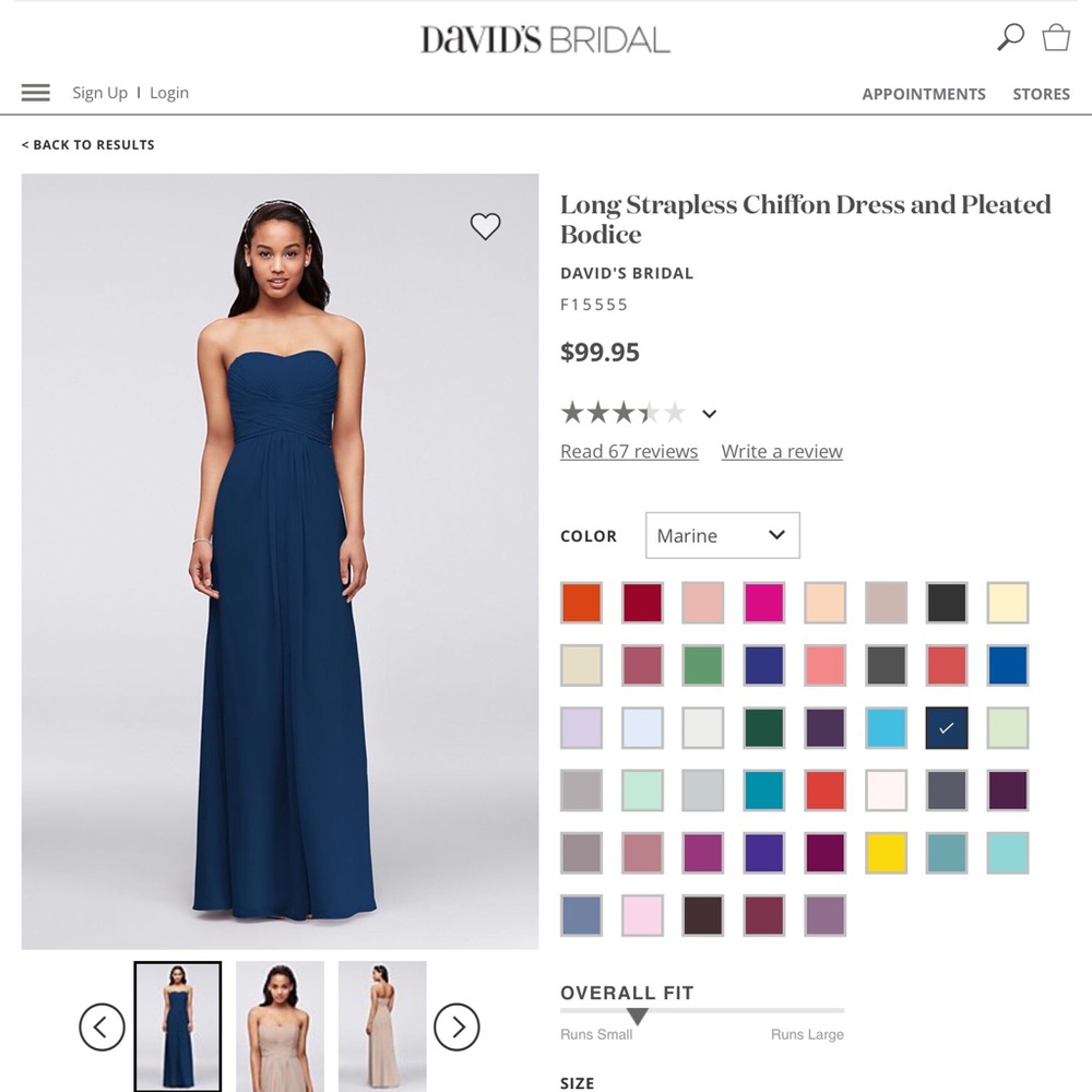 Long Strapless Chiffon Dress and Pleated Bodice